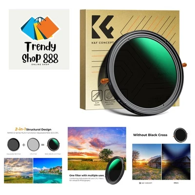 55mm Variable Fader ND2-32 ND Filter and CPL Circular Polarizing Lens Filter ... - Image 1 of 4