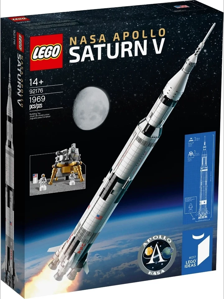 Lego 92176 NASA Apollo Saturn V Ideas NEW SEALED BOX Space Rocket BOX CREASE - Image 1 of 4
