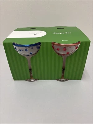 NEW Kate Spade New York X Target Polka Dot Coupe Glasses Acrylic Set of 4 G120 - Image 1 of 4