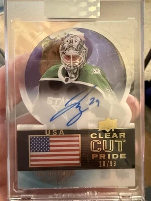 2022-23 Upper Deck UD Clear Cut Pride Autograph Jake Oettinger 10/99 - Image 1 of 2