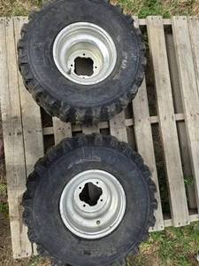 YAMAHA RAPTOR 660 700R YFZ450 OEM REAR WHEELS RIMS TIRES 9x8.5 - Picture 1 of 10