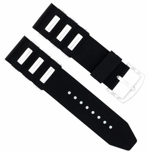 24MM RUBBER BAND STRAP FOR 44MM PANERAI LUMINOR MARINA SUBERSIBLE PAM 243 BLACK - Picture 1 of 4