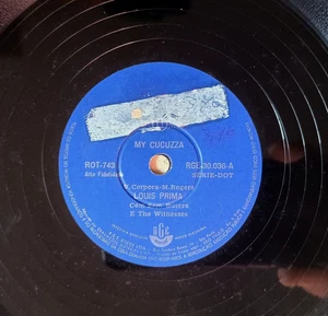 78 rpm LOUIS PRIMA SAM BUTERA My Cucuzza/Hey! Ba-Ba-Re-Bop JAZZ POP BRAZIL RARE - Picture 1 of 4