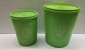 Vintage Tupperware Limette/Apfelgrün 3 Servierkanister #807 & #811 - Bild 1 von 8