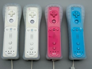 x4 OEM Nintendo Wii Télécommande Motion Plus Bleu Rose Blanc RVL-036 Testée - Photo 1/12
