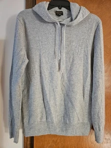 J Crew Damen Gr. L 100% Kaschmir Kapuze Langarm Grau Pullover - Bild 1 von 8