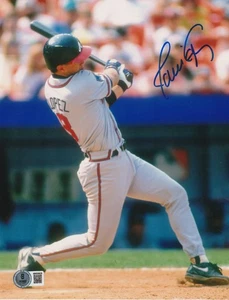 JAVY LOPEZ ATLANTA BRAVES BECKETT AUTHENTICATED ACTION SIGNED 8x10 - Picture 1 of 1