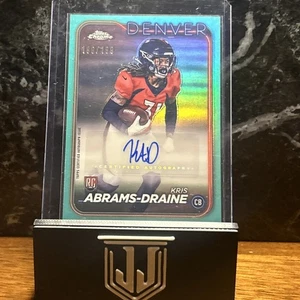 2024 Topps Chrome Rookie Kris Abrams-Draine #RA-KAB Aqua Refractor Auto/199 - Imagen 1 de 1
