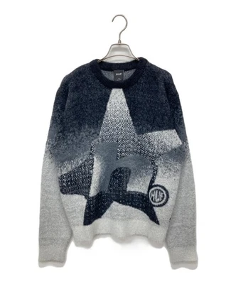 HUF HORIZON SHAGGY CREWNECK SWEATER Size: S Black Men - Image 1 of 4