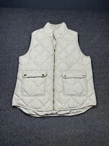Woolrich Womens Vest Large Beige Quilted Puffer Zip Pockets Out Door - Picture 1 of 15