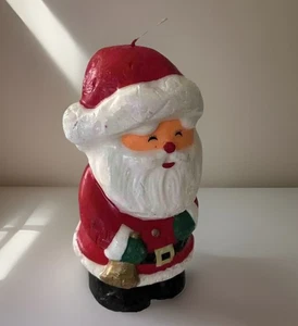 Candela cera Babbo Natale Natale decorazione natalizia stile anni 50 vintage 8" - Foto 1 di 15