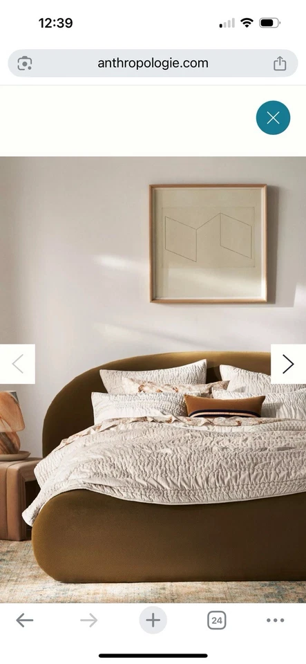 Colcha queen Anthropologie veludo brilhante Alastair - Imagem 1 de 2