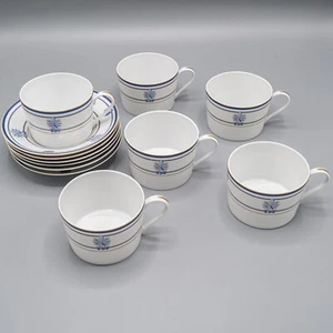 Tiffany & Co Company Shell & Thread Flat Cup & Saucers - Set of 6 Limoges - Picture 1 of 11