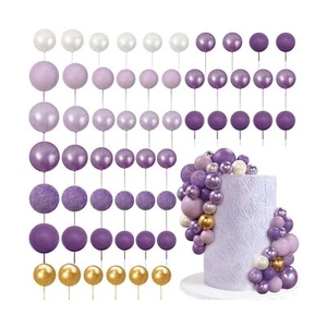 56 PCS Ball Cake Picks Colorful Ball Shaped Cake Topper Pearl Balls Cupcake C... - Picture 1 of 6