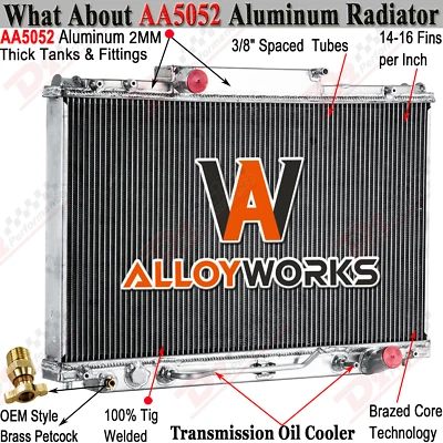 3-Row Aluminum Radiator Fit 1992-1997 Lexus SC400 4.0L 3969CC V8 DOHC Foto 1 de 4