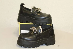 Buffalo Aspha Loafer Chain Schwarz Silber Größe 39 Neu Rechnung MwSt