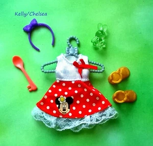 Kelly or Chelsea doll Minnie Mouse dress, accessories plius shoes #B - Picture 1 of 3