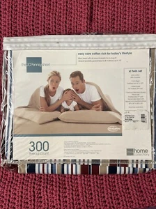 JCPenney Home Collection Twin Sheet Set multicolor multi strip, 300 Thread Count - Picture 1 of 10
