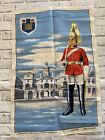 Vintage Ulster Irish Linen Tea Towel Lifeguard At Horse Guards Whitehall London