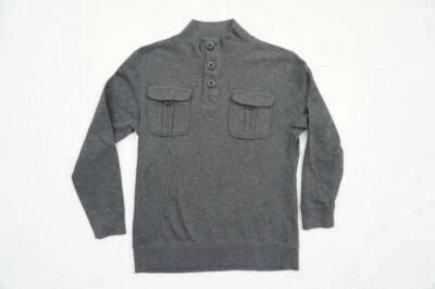 JERSEY/SUÉTER BOTONES/BOLSILLOS ALGODÓN TEJIDO GRIS M 8 JUVENIL USADO AZUL MARINO ANTIGUO Foto 1 de 2