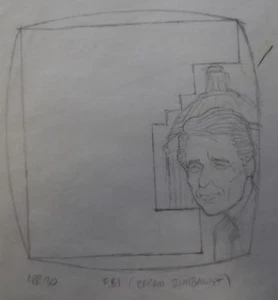 AL KILGORE pencil drawing EFRAM ZIMBALIST JR. Actor The F.B.I. TV Series AKd238 - Picture 1 of 2