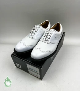 NEW Footjoy Myjoys Icon Series White/White Men's Golf Shoes Size US 8.5 - Picture 1 of 9
