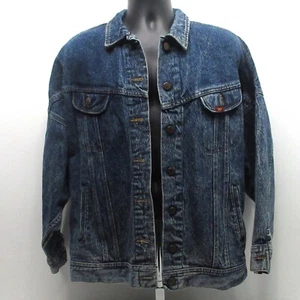 Vintage 80s LEE Denim Acid Wash Trucker Jean Jacket Womens Medium USA Made Retro - Picture 1 of 7