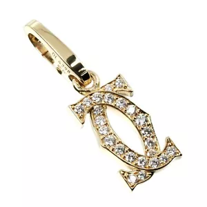 CARTIER 2C charm Pendant top K18 yellow gold/diamond 2.27g Women - Picture 1 of 6