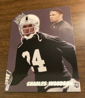 CHARLES WOODSON 1998 Playoff Absolute Rookie RC Die Cut LA / OAKLAND RAIDERS HOF - Image 1 of 2