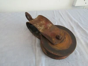 Puleggia fienile fieno resistente legno antica vintage fattoria e casa decorazione primitiva - Foto 1 di 6