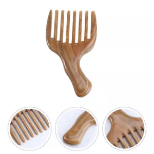Pettine cuoio capelluto in legno denti larghi pettine in legno con manico pettine massaggio capelli - Foto 1 di 11