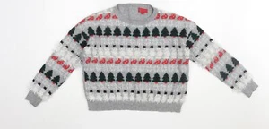 Next Women's Grey Fair Isle Christmas Jumper, Size 14 - Picture 1 of 12
