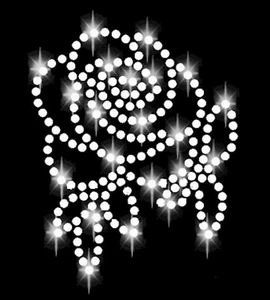 STRASS ROSE BLUME BÜGELBILD HOTFIX APPLIKATION STRASSSTEINE HOT FIX ROSEN - Picture 1 of 3