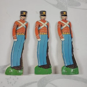 J Pressman & Co Cardboard Soldiers Set of 3 No 155 Vintage Toys Christmas - Picture 1 of 5