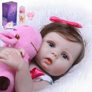 Full Body Vinyl Silicone Reborn Dolls Realistic Newborn Toddler Girl Doll Gifts - Picture 1 of 7