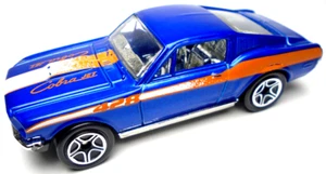 1996 MATCHBOX '68 FORD MUSTANG COBRA JET BLUE 1:60 DIECAST 3" CAR W ORANGE WHITE - Picture 1 of 6