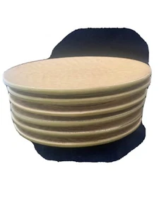 6 Noemi Ceramiche Handcrafted Yellow And OLive Oval Textured Plates Umbria Italy - Picture 1 of 6