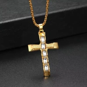 Christian Fashion Cross Metal Zircon Inlaid Women's Pendant Jewelry - Picture 1 of 5