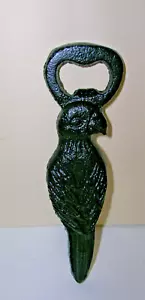 Cast Iron Bottle Opener Black Crow Parrot 6" Long Hand Held - Picture 1 of 4
