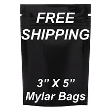 50 Black Premium Ziplock Reusable Foil Storage Bags-3"X 5"Smell proof-Leak proof