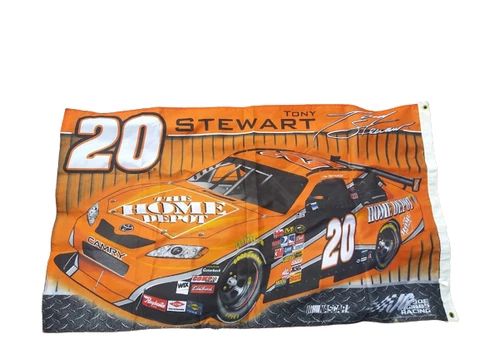 Tony Stewart # 20 NASCAR Man Cave Home Depot Double Sided 3x5 Porch Yard Flag Cover