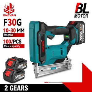 Heavy Duty Cordless Brad Nailer Nail Gun F30 Staple Gun 2 Batteries & Charger UK - Picture 1 of 20