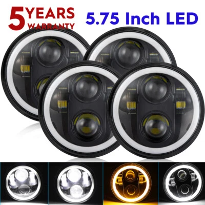 Faros LED 4 piezas 5,75 5 3/4" haz alto DRL para Kenworth W900A Peterbilt 359 Foto 1 de 4