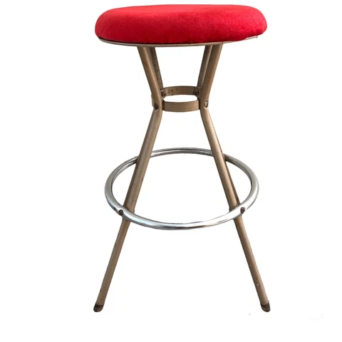 VINTAGE RARE Atomic MCM Mod HAMILTON COSCO Retro Chrome Bar Stool Swivel Metal Cover