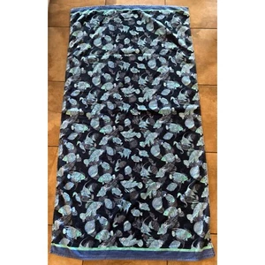 Telo mare oversize Talbots 100% cotone stampa pesce 36x70 - Foto 1 di 4