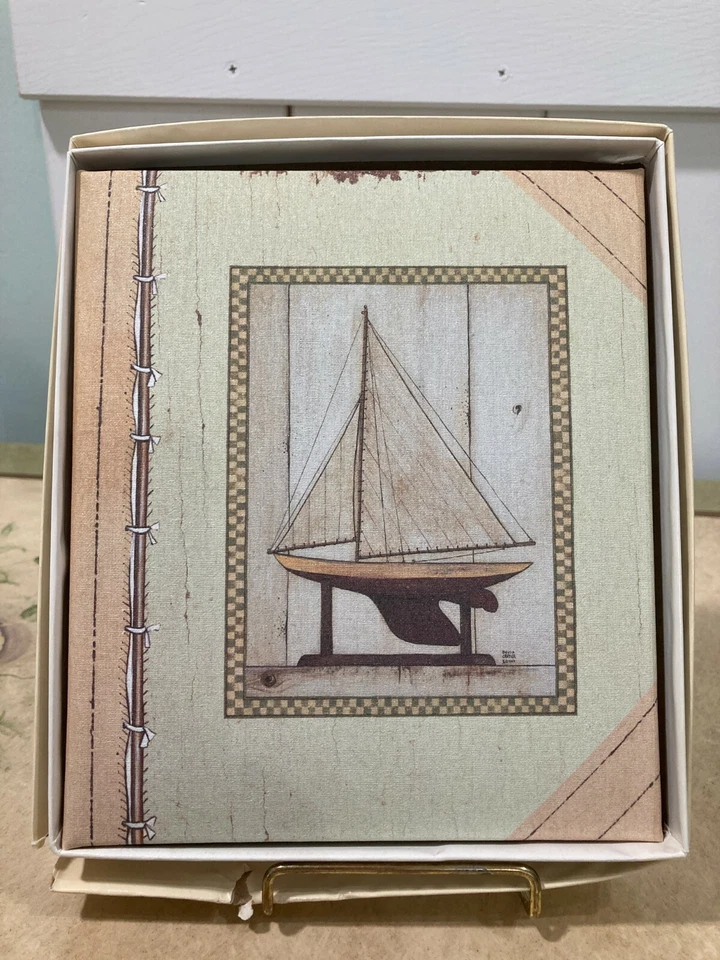 CR GIBSON ADDRESS BOOK SAILBOAT PRINT 7"X6 IN USA - Image 1 of 2