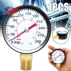 Air Pressure Gauge 1/4" NPT Male 1-300 PSI 2" Dial Utility Regulator Gauge 1PC - Picture 1 of 5