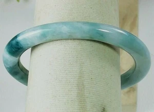 Brazalete Jade 58mm Pulsera Mujer Redondo Delgado Pulido Jadeíta Fino Natural Birmano - Imagen 1 de 12