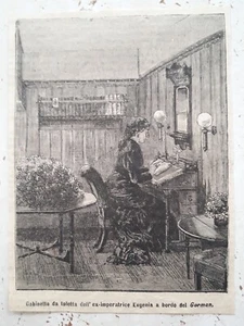 Ritaglio Giornale anno 1880 Gabinetto da toletta dell'ex Imperatrice Eugenia - Picture 1 of 1