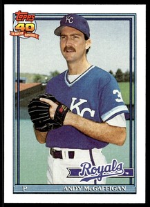 1991 Topps 40 Years Of Baseball Andy McGaffigan Kansas City Royals #671